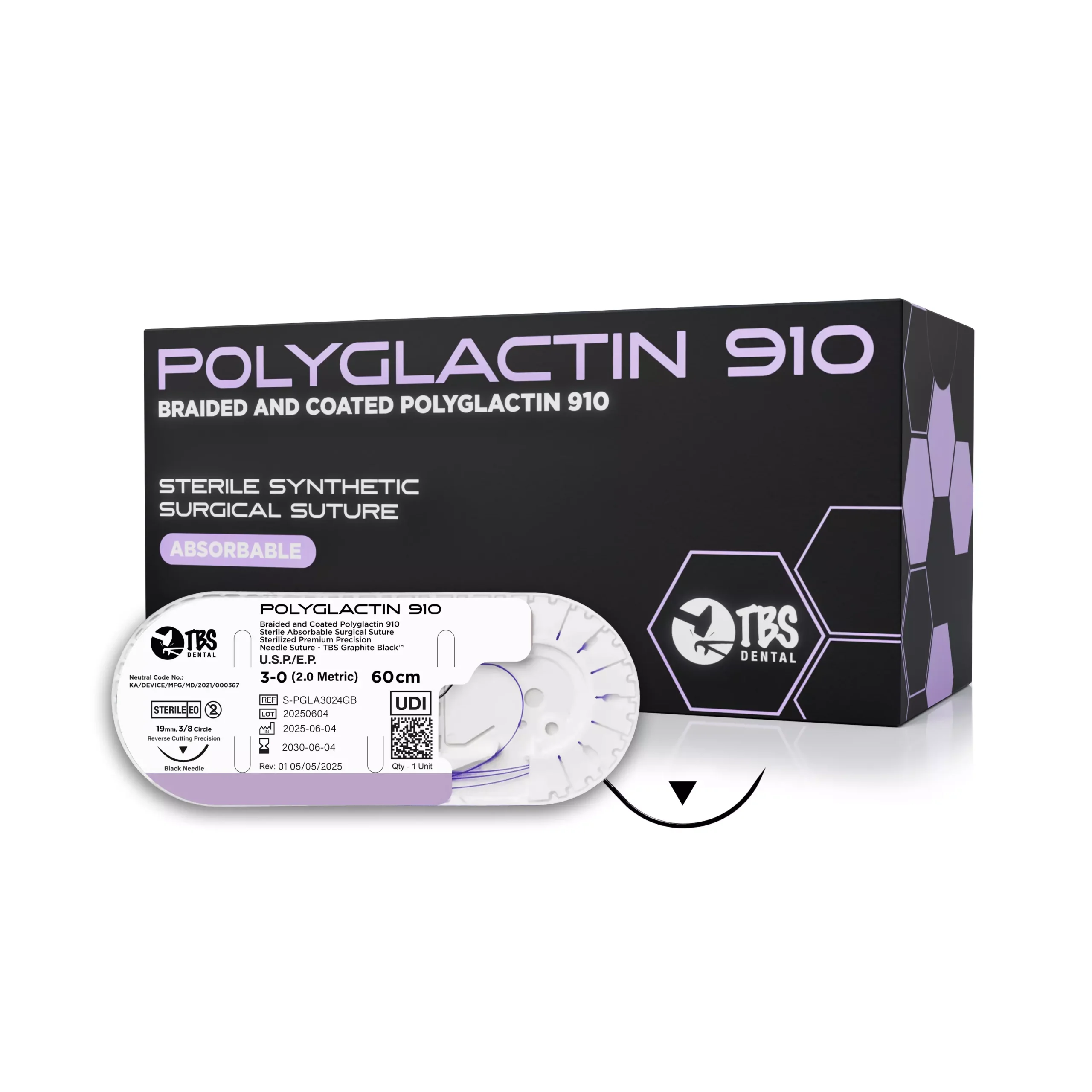 image of TBS Polyglactin 910 (PGLA) Sutures (12 Pack)