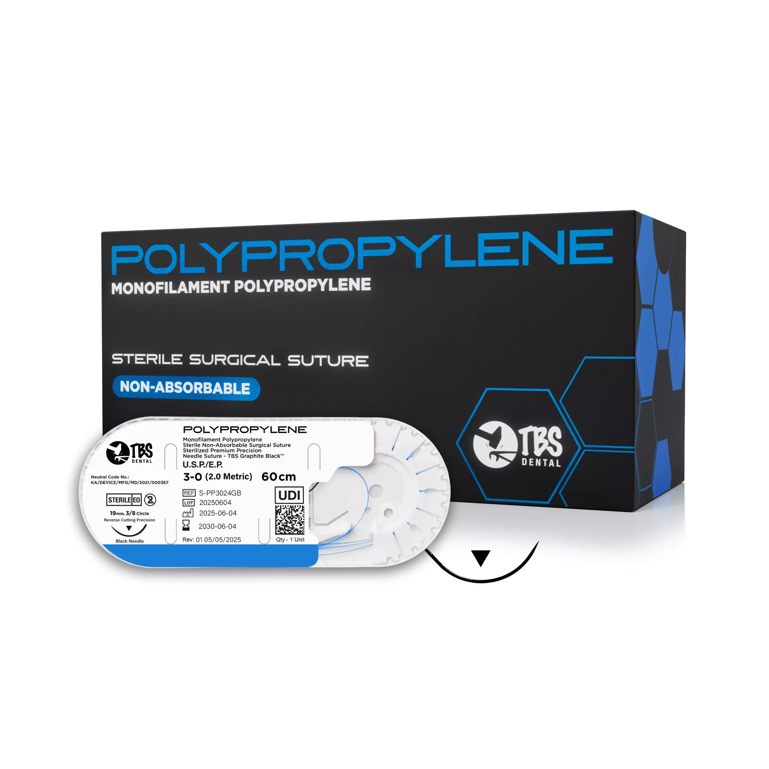 image of TBS Polypropylene Sutures (12 Pack)