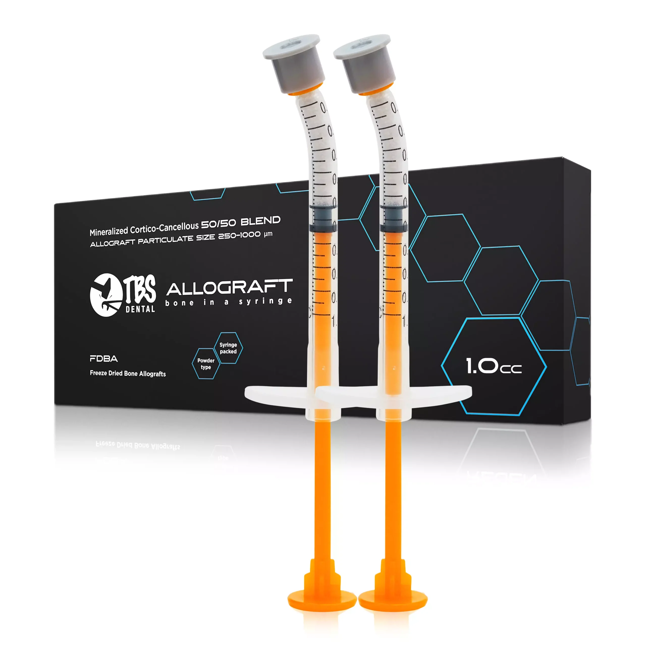 image of TBS Allograft Bone in a Syringe – 1.0cc (2×0.5cc)